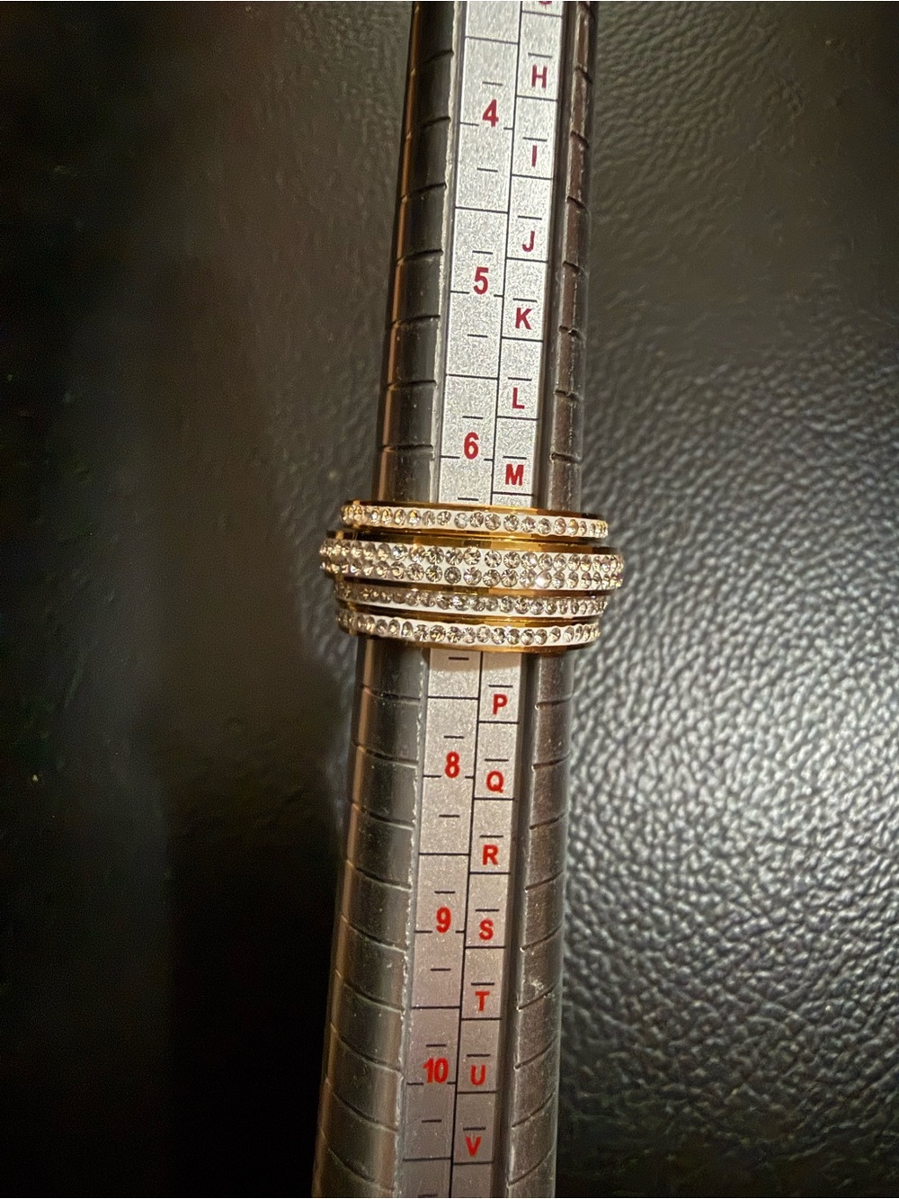 Gold Filled NEW Ring Spinner Pavé Crystal Band, Box Included - Picture 3 of 7